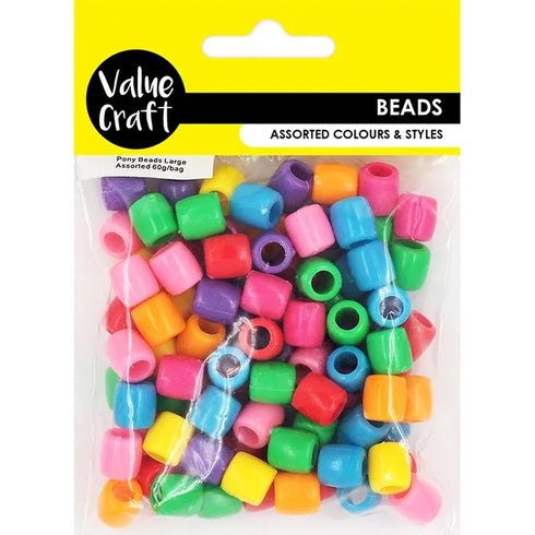 Assorted Bright Colours Pony Beads