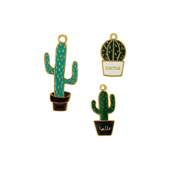 Assorted Cactus Shape Charms Set