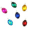 Assorted Colours Oval Rhinestone Pendant Charms