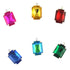 Assorted Colours Rectangle Rhinestone Pendant Charms