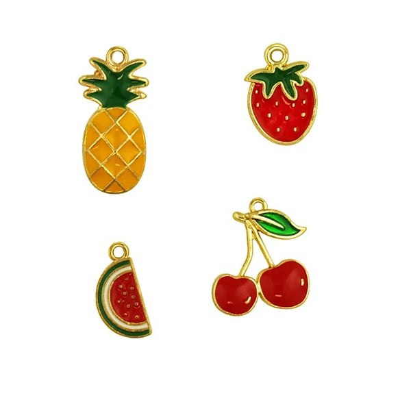 Assorted Fruit Shape Charms Set