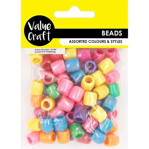 Assorted Iridescent Large Pony Beads