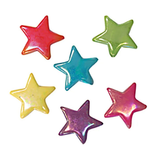 Assorted Iridescent Plastic Star Beads
