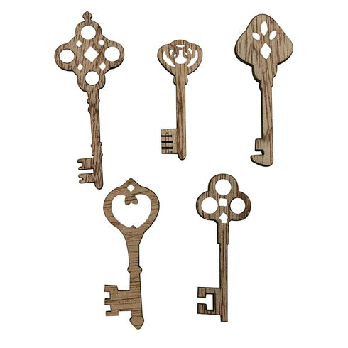Assorted Keys Wooden Shapes