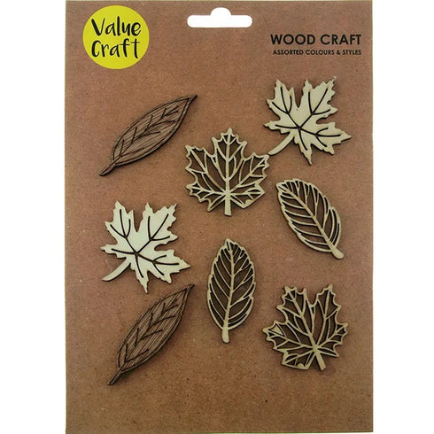 Assorted Leaves Wooden Shapes