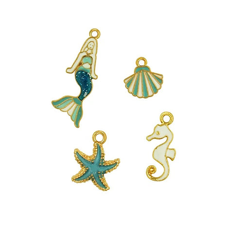 Assorted Mermaid Shape Charms Set