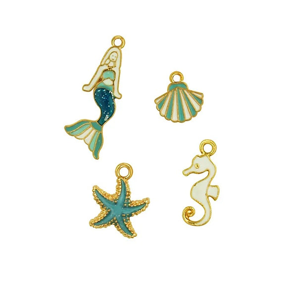 Assorted Mermaid Shape Charms Set