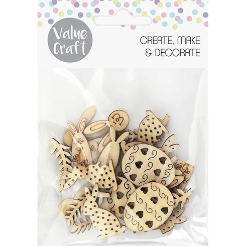Assorted Mini Wooden Shapes Easter Decoration