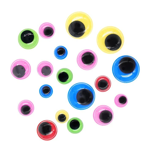 Assorted Neon Colours Round Joggle Eyes