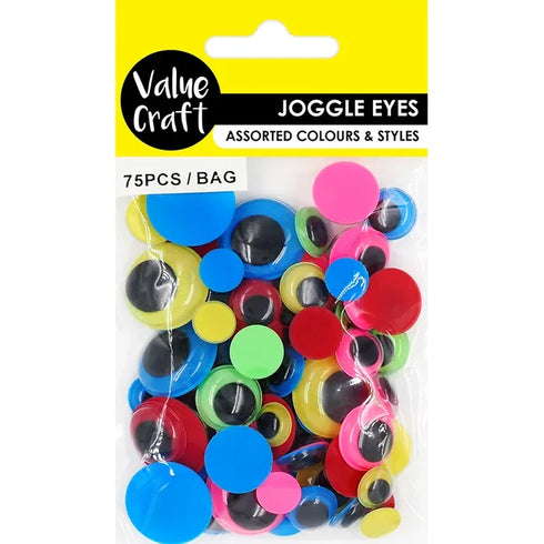 Assorted Neon Colours Round Joggle Eyes
