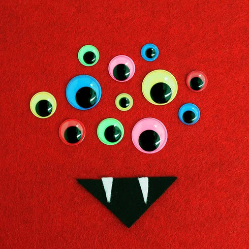 Assorted Neon Colours Round Joggle Eyes