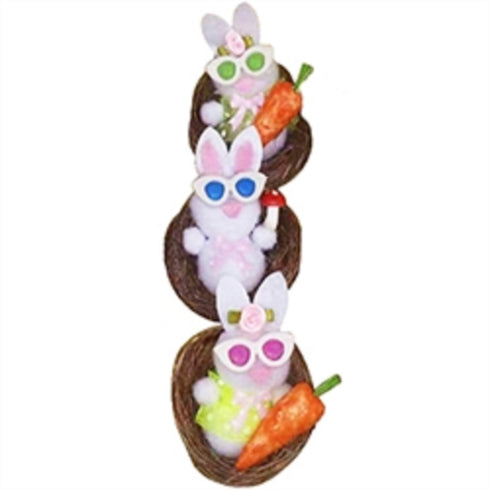 Assorted Rabbits in a Nest Easter Decoration