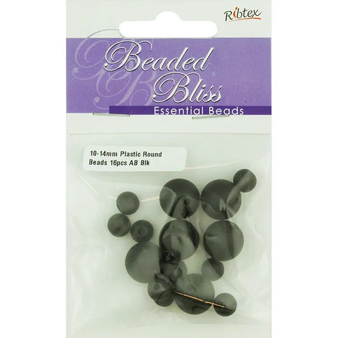Assorted Sizes Plastic Round Beads (available in 6 colours)