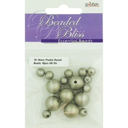Assorted Sizes Plastic Round Beads (available in 6 colours)