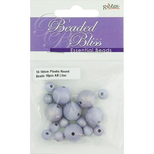 Assorted Sizes Plastic Round Beads (available in 6 colours)