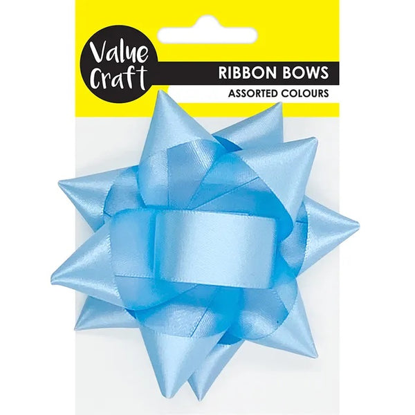 Baby Blue Adhesive Satin Gift Bow