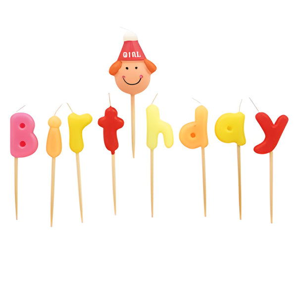 Assorted Colours Birthday & Girl Shape Candles
