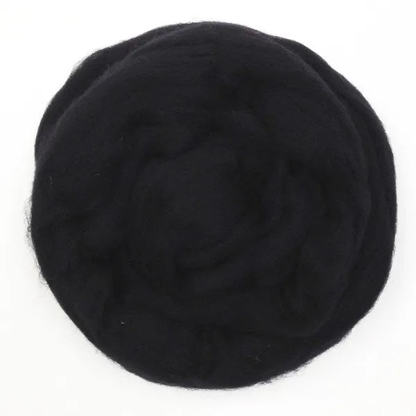 80g Black Colour Merino Wool Roving