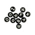 6mm Black Colour Flat Round Alphabet Beads
