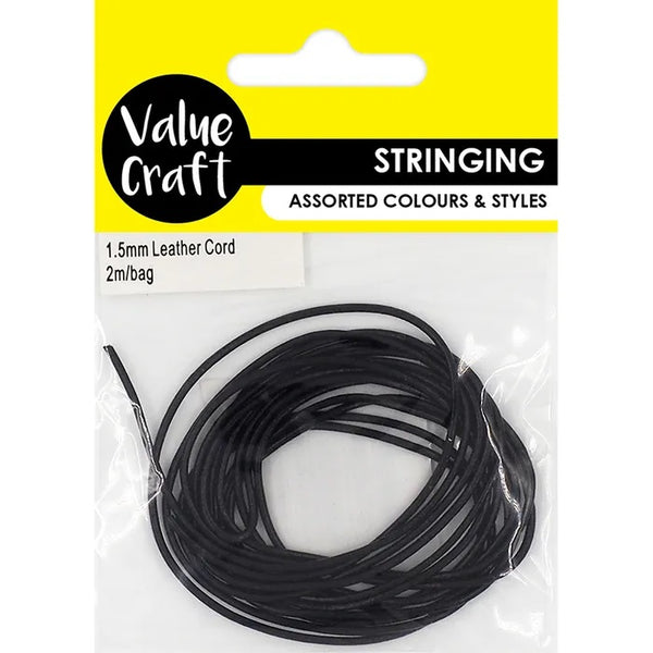 Black Round Genuine Leather Cord