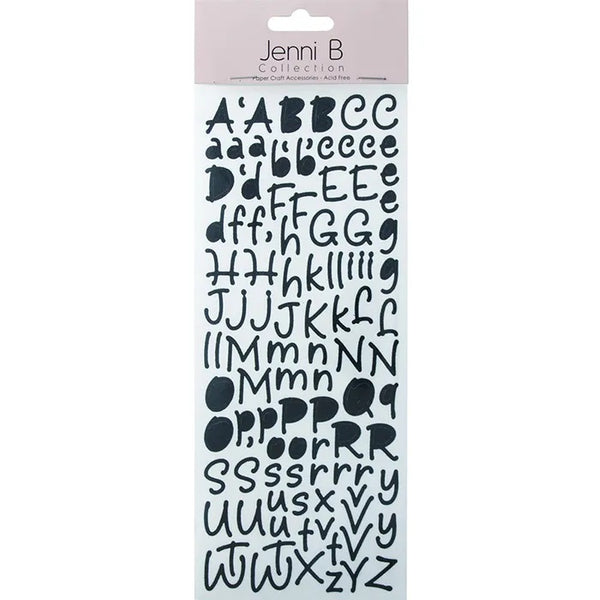 Black Self Adhesive Glitter Alphabet Stickers