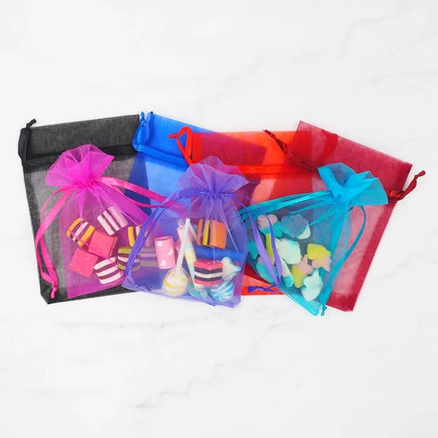 Hot Pink Colour Small Organza Gift Bags