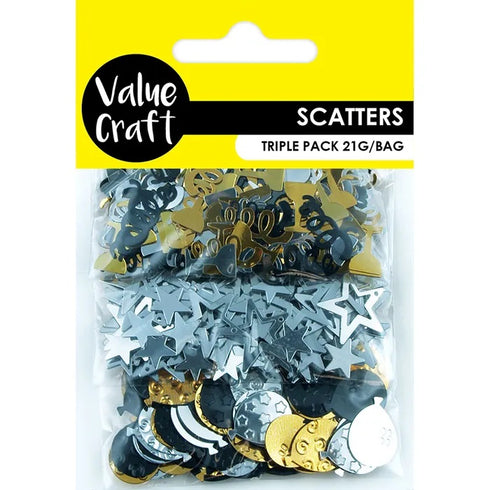 Black, Silver & Gold Triple Pack Scatters