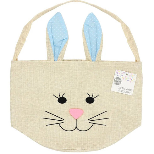 Blue Colour Easter Bunny Hessian Basket