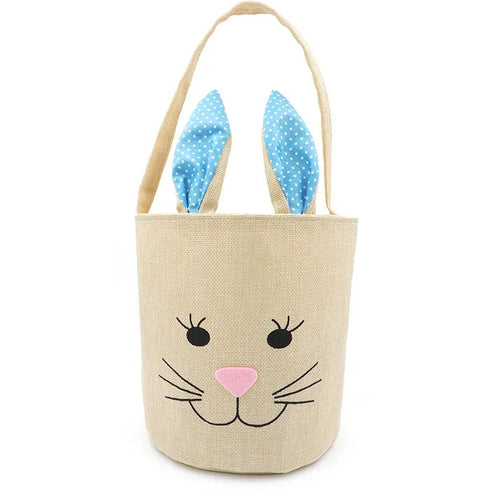 Blue Colour Easter Bunny Hessian Basket