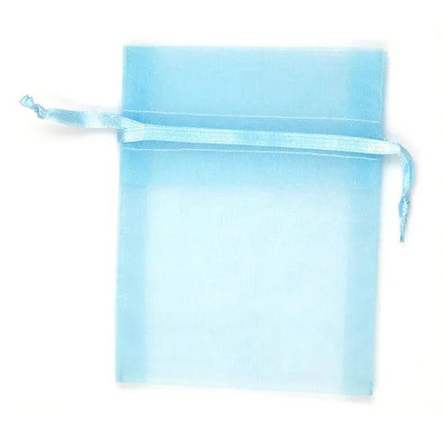 Blue Colour Mini Organza Gift Bags