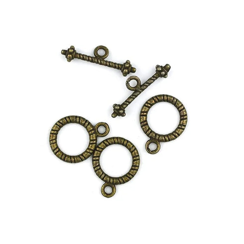 Boho Gold Colour Metal Alloy Rope Style Toggle Clasp