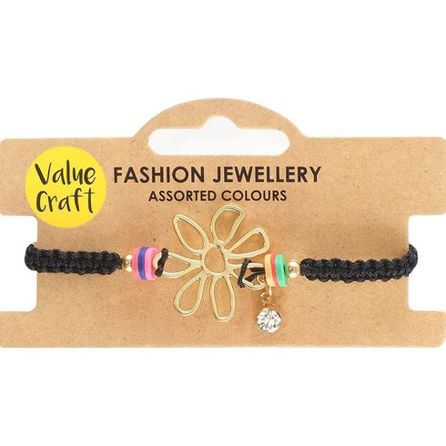 Bracelet with Gold Flower & Diamante