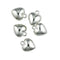 Bright Silver Colour Plastic Heart Charms