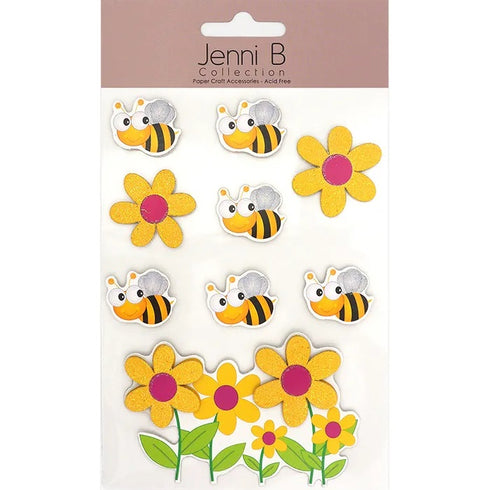 BumbleBee Flower 3D Sticker