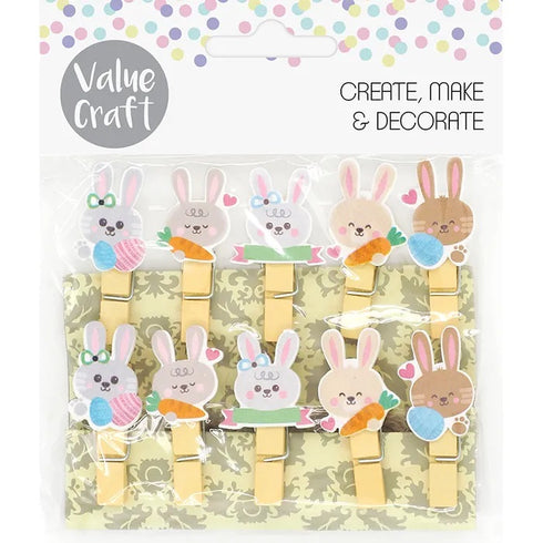 Bunny Wooden Pegs Easter Decoration
