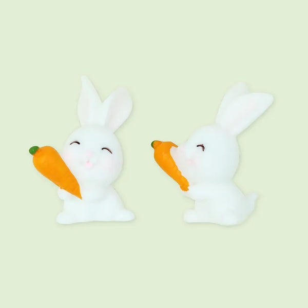 Bunny with Carrot Shape Resin Easter Decoration