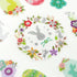 Bunny with Flowers and Eggs Easter Stickers
