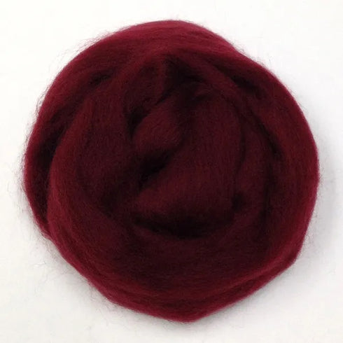 Burgundy Colour Merino Wool Roving
