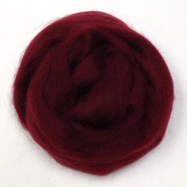 Burgundy Colour Merino Wool Roving