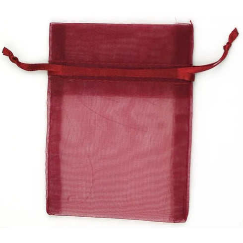Burgundy Colour Mini Organza Gift Bags