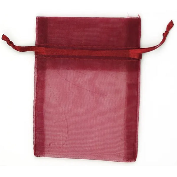 Burgundy Colour Mini Organza Gift Bags