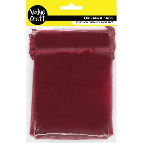 Burgundy Colour Small Organza Gift Bags
