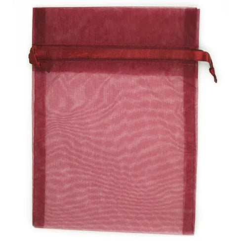 Burgundy Colour Small Organza Gift Bags