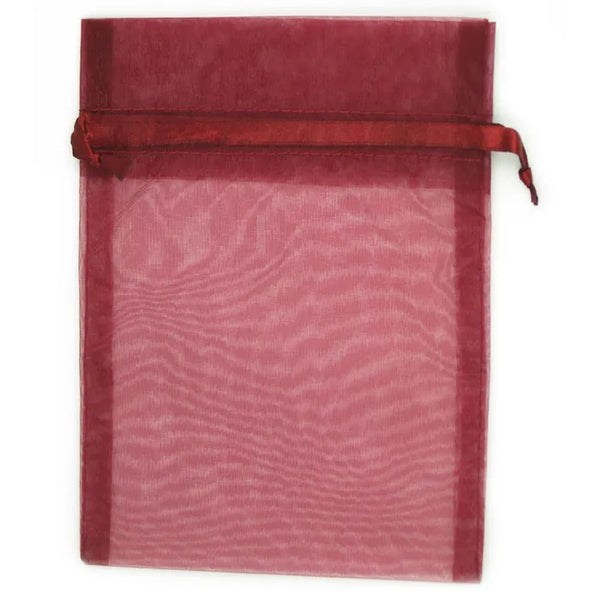 Burgundy Colour Small Organza Gift Bags