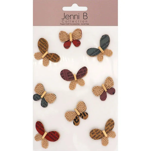 Burlap Butterfly 3D Sticker