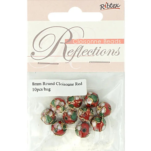 Cloisonne Round Beads (available in 4 colours)