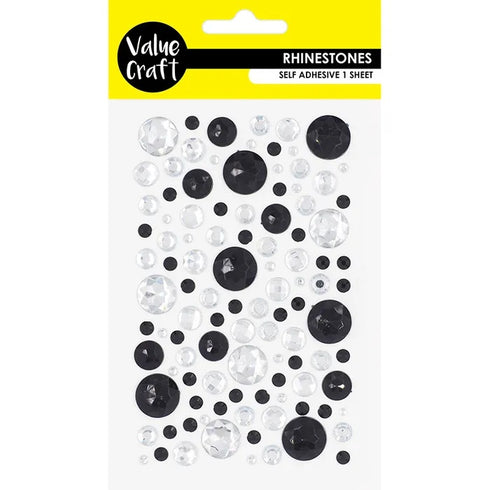 Craft Black & Silver Bubble Self-Adhesive Rhinestones
