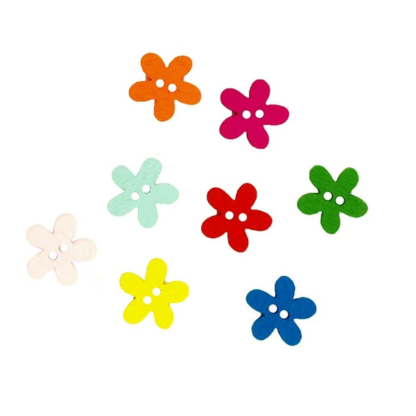 Craft Flower Wooden Buttons