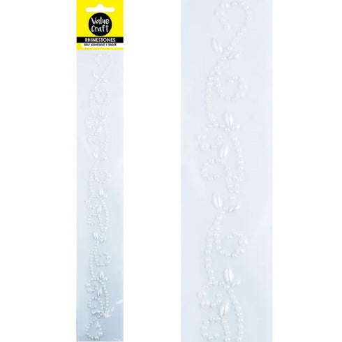 White Craft Flourish Self Adhesive Rhinestones
