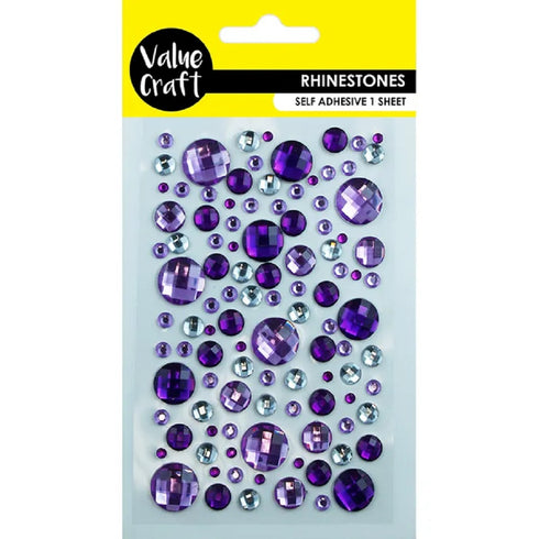 Craft Purple & Silver Bubble Self- Adhesive Rhinestones